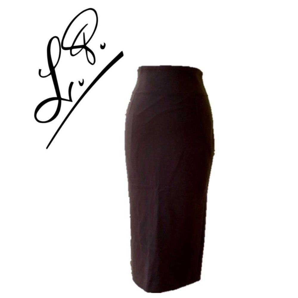 L. Pucci SRL Brown Midi Pencil Skirt